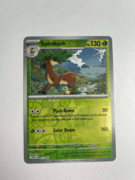 Sawsbuck Reverse Holo - SV: White Flare